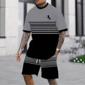 european and american men's short-sleeved and shorts sets, casual sportswear sets, 3d printed cross-border bestsellers