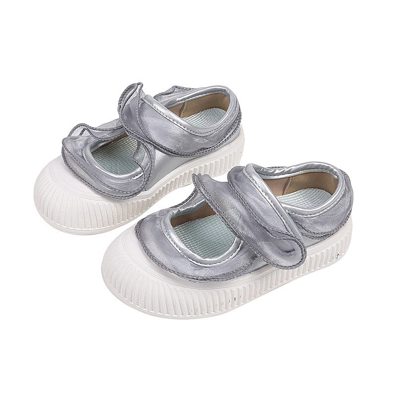 Vancahao autumn new mary jane shoes  girls' mesh lace soft sole flats kids' casual sneakers