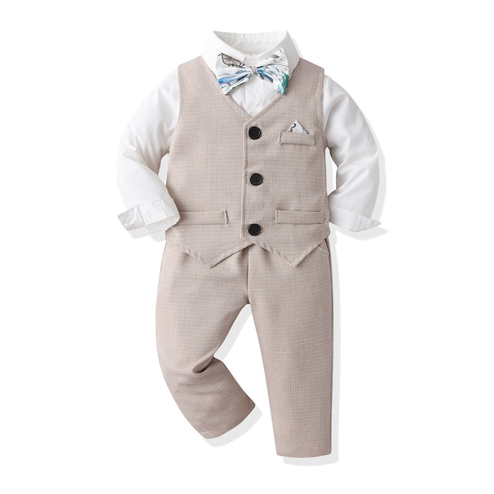Spring & fallkids suit suit handsome boy flower girl vest dress baby boy first birthday medium big child suit