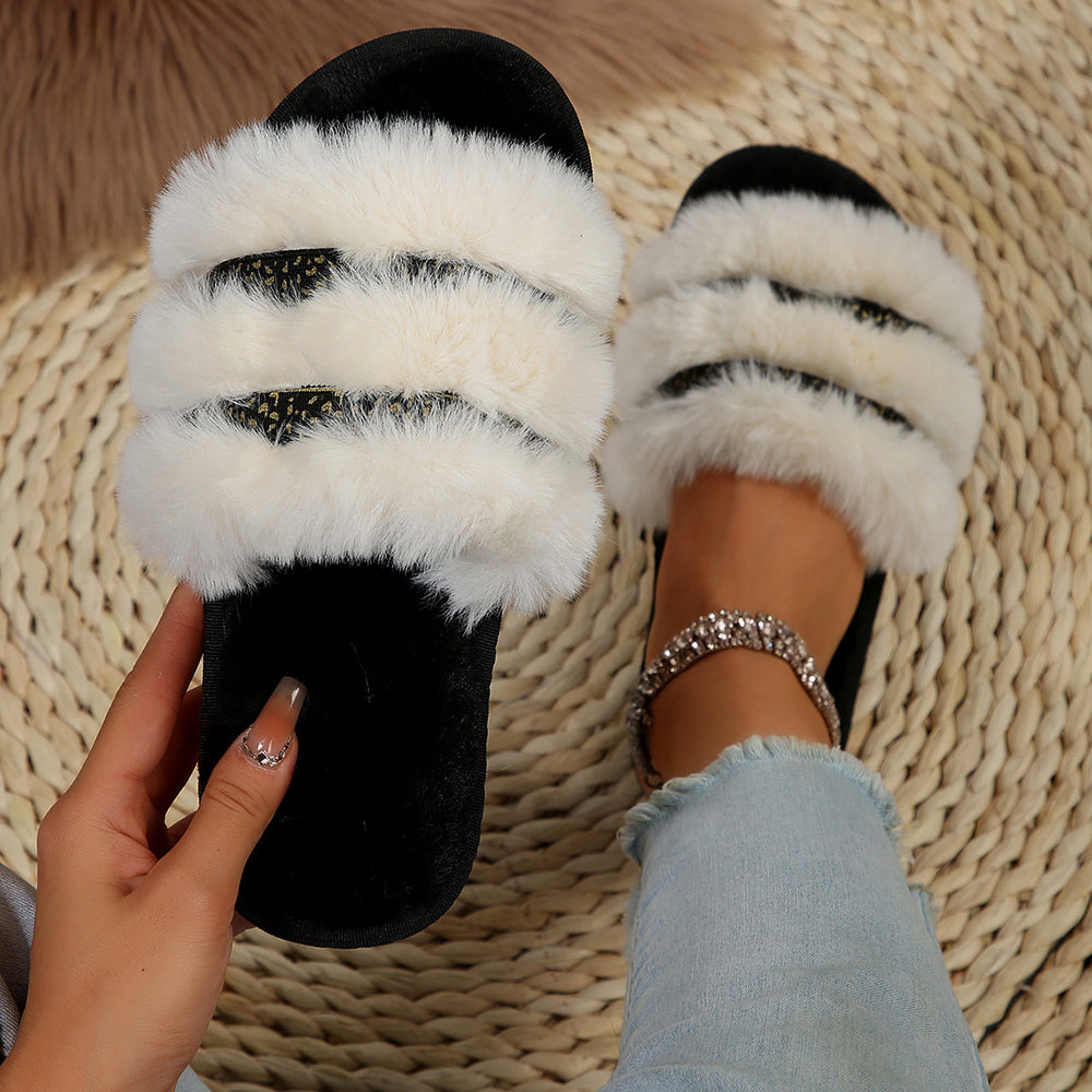 Winternew arrival indoor and outdoor open fur slippers for women easiest for match webbing k-stylestuffed home indoor one-line cotton women