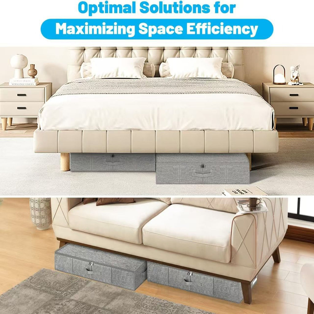 bed transparent storage box blanket clothing shoes finishing bag cationic with zipper compartment storage box