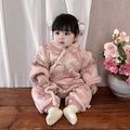 Baby rompers: fleece-lined, extra thick winter outfits for baby boys and girls - perfect for newborns, full month celebrations, 100-day milestones, and first birthday chinese style dresses