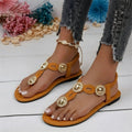 Plus size women's european and american sandals -  bohemian rhinestone comfortable breathable versatile elastic band thong sandals