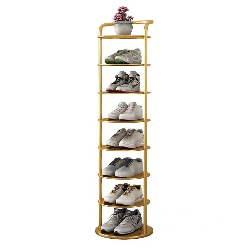 Shoe rack simple door for home multi-layer storage space-saving small narrow shoe rack strong and durable shoe cabinet iron art