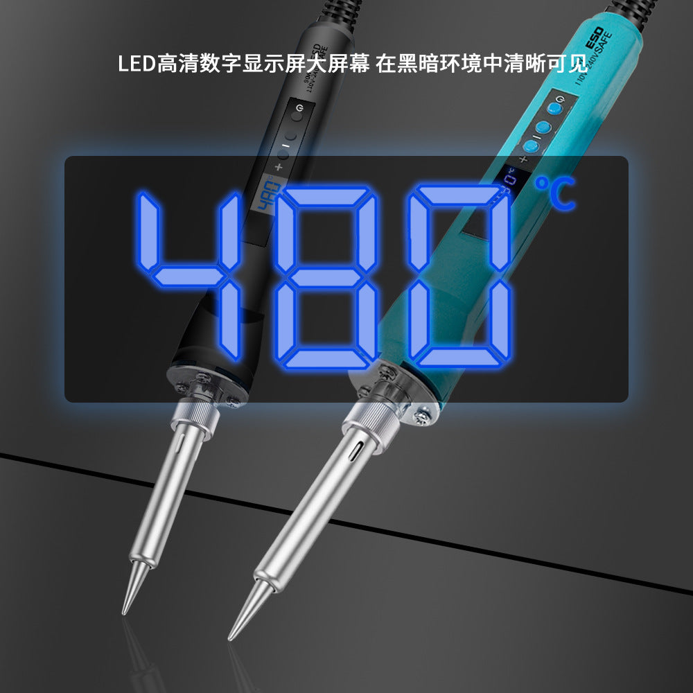 Cross-border new product 90W internal heating type digital display temperature regulation constant temperature electric soldering iron set electric loiron welding pen household maintenance