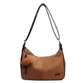 Korean style minimalist suede shoulder bag for women, new autumn 2025 collection, large capacity, fashionable niche design, commuter crossbody bag