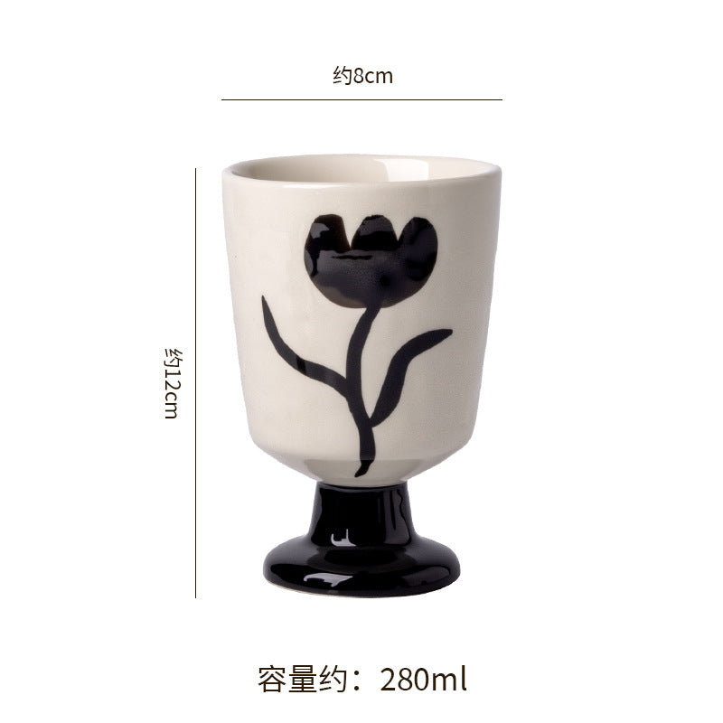 Stylishins high-looking mug household water cup goblet ceramic coffee cup couple christmas gift cup