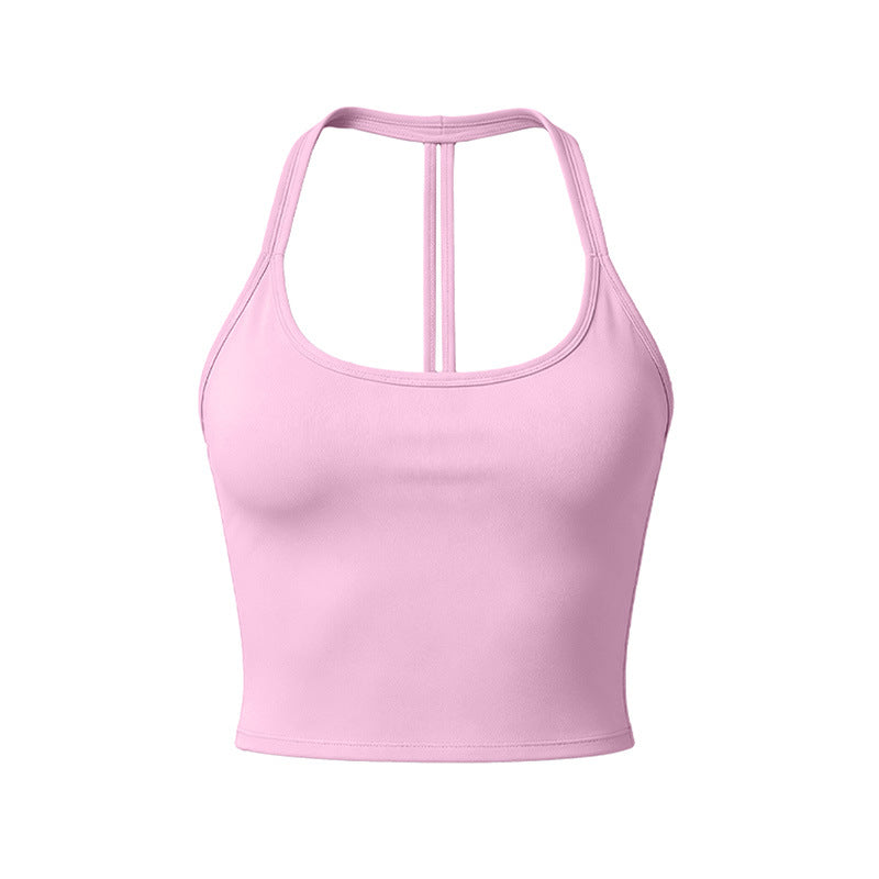 Amazon's new brushed yoga vest v-shaped cut out sports bra for women running exercise fitness vest