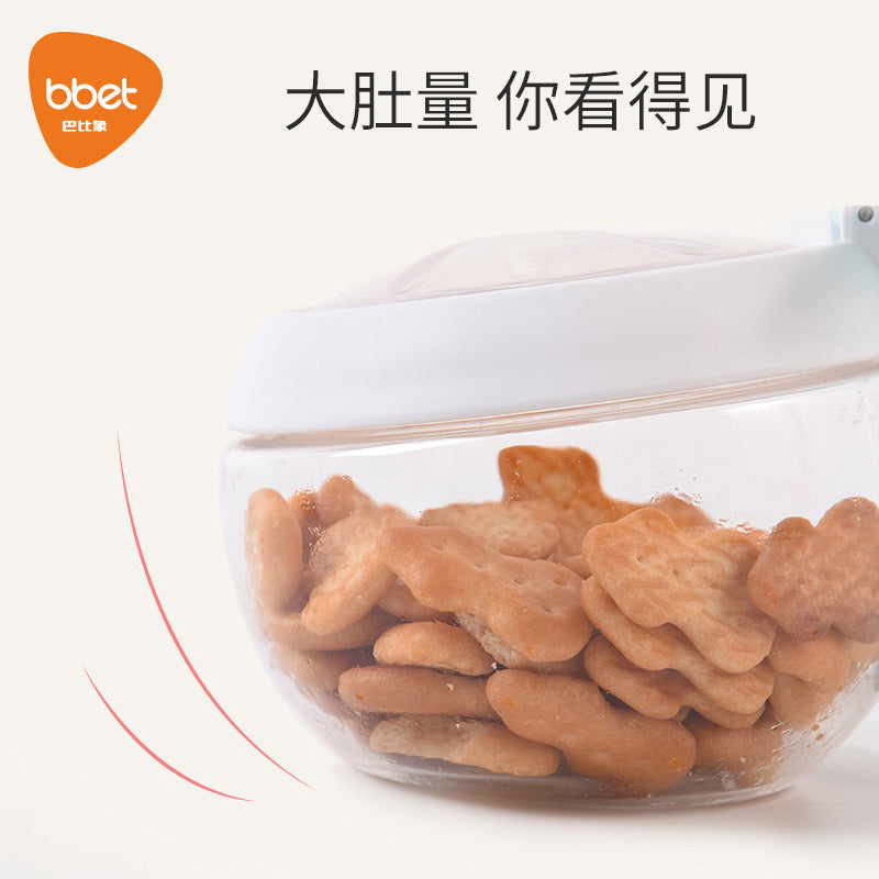 Baby elephant snack box - portable on-the-go snack bowl, spill-proof fruit cup, baby food storage container, rice cereal