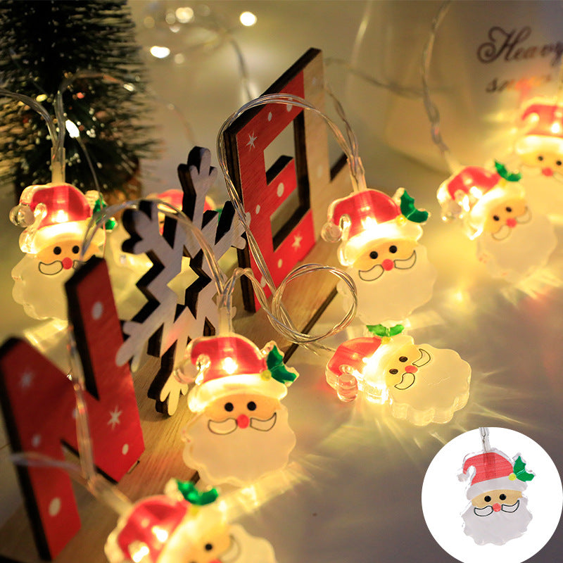 Cross-border LED Santa Claus Sleigh Snowman Christmas Tree Decoration Lights String Party Arrangement Holiday Flashing Lights Gift Lights