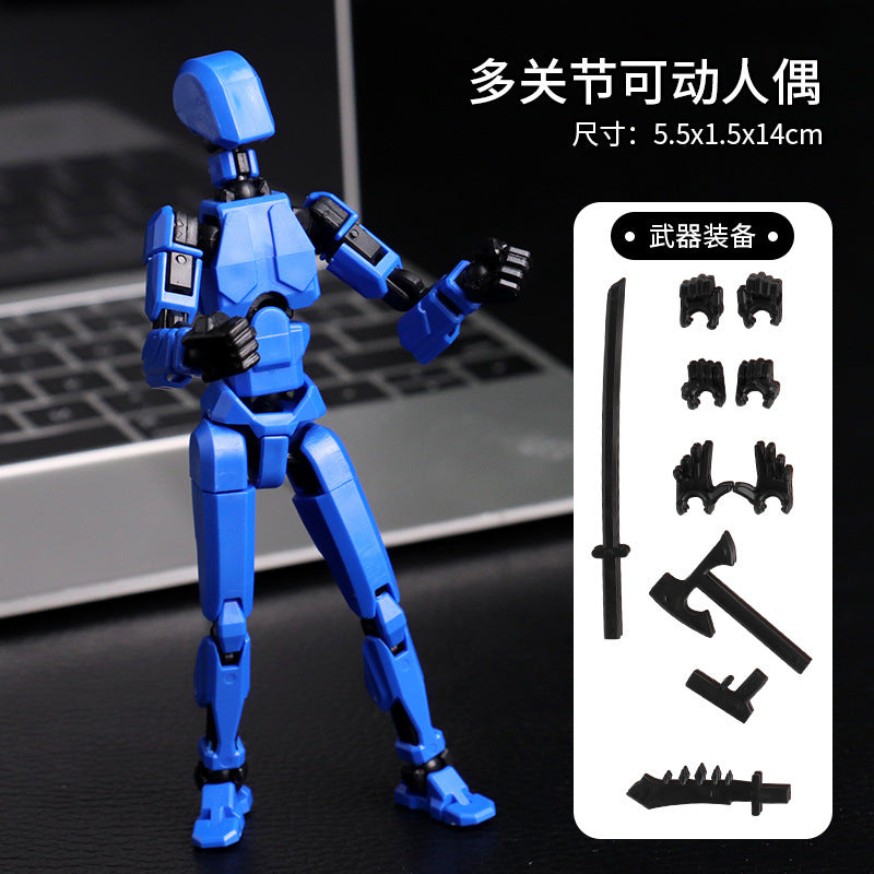 Multi-joint movable doll 3d printed hand board lucky 13 doll full body movable robot decompression toy artifact