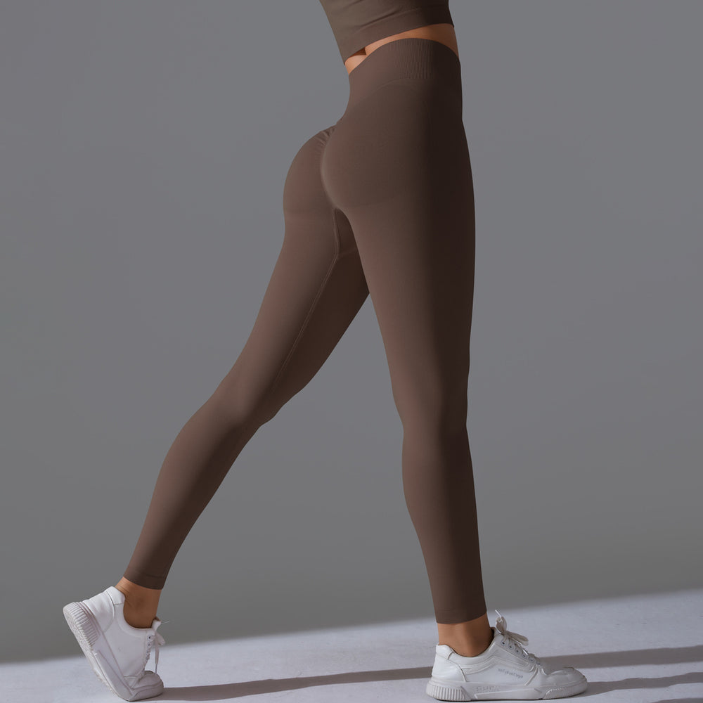 Fashion cross-border seamless pure color peach sweatpants tight running fitness yoga clothes high waist butt lift yoga pants for women