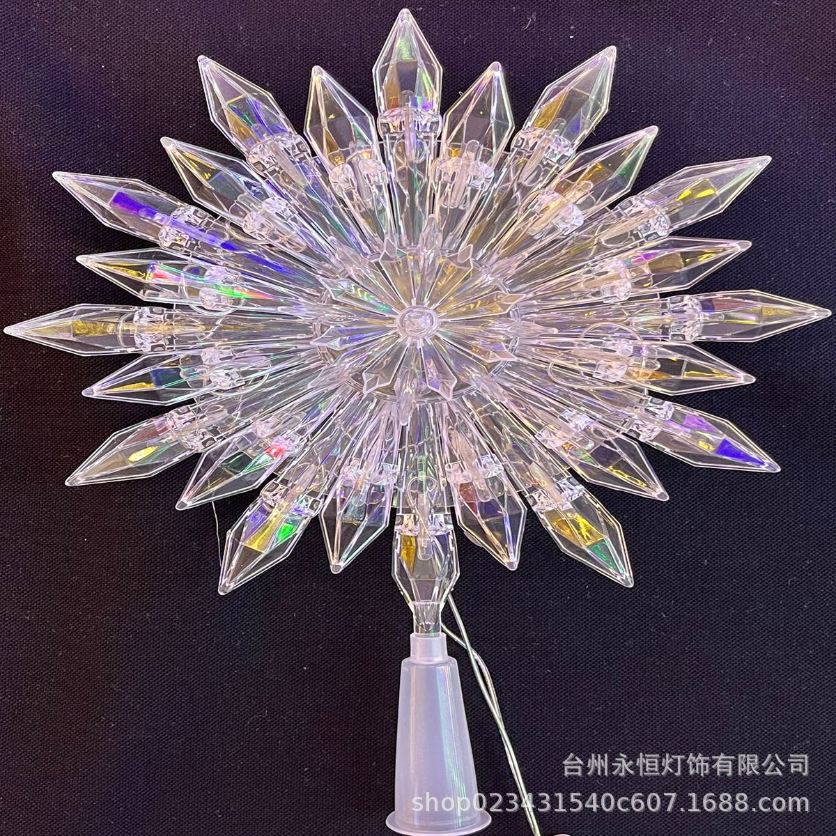 Christmas tree top light led pentagram lights battery box luminous stars flashing holiday room shopping mall decoration