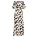 sourcing:  &  - african plus size women's slimming long a-line dress with polka dot lace detail