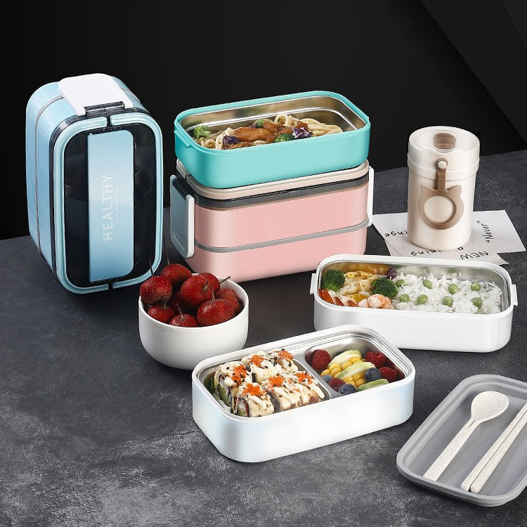 304 stainless steel insulated lunch box - perfect for kids, office workers, and students. features divided compartments and microwave-safe heating