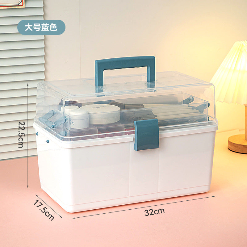 Portable Portable Cosmetics Storage Box Large Capacity Classification Storage Nail Art Tools Organizing Box Foldable Storage Box
