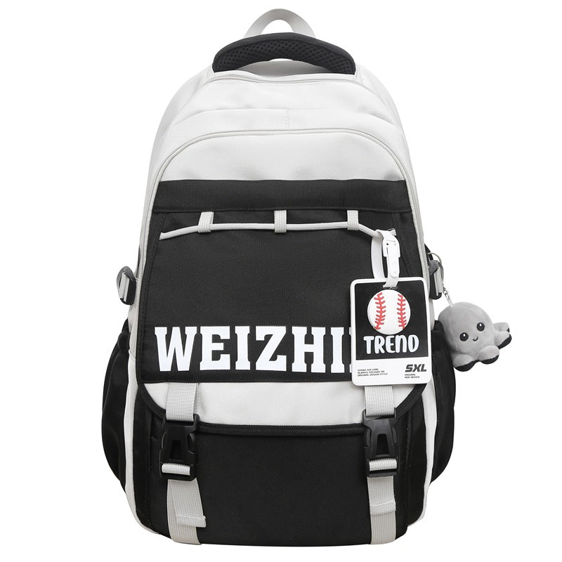 Cross-border new leisure junior and high school student schoolbags, men's and women's large-capacity strong and durable backpacks