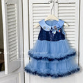 Girls' sleeveless summer dress  - birthday party princess dress, trendy lace cake skirt