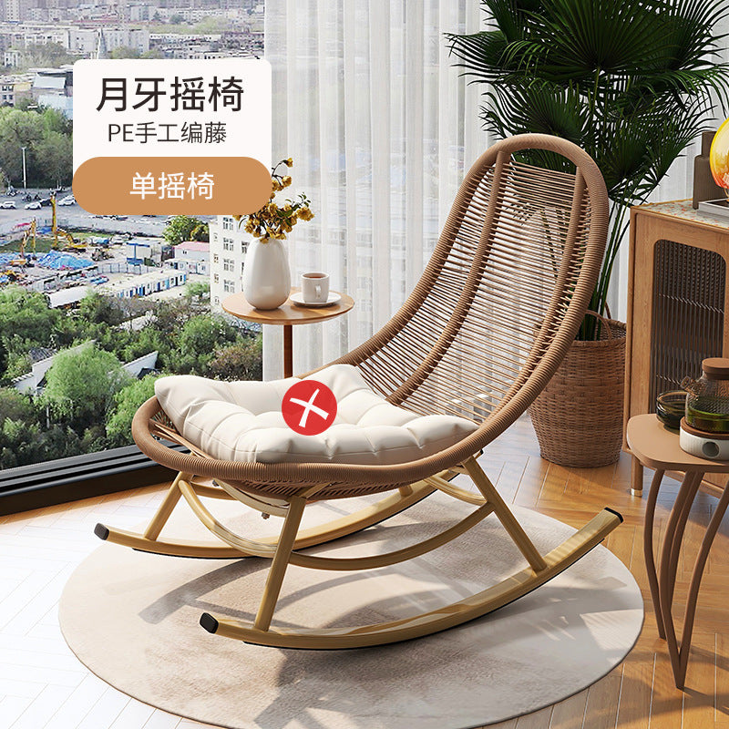 Rocking chair recliner adult garden balcony home leisure chair rattan chair outdoor patio chair lazy rocking chair adult