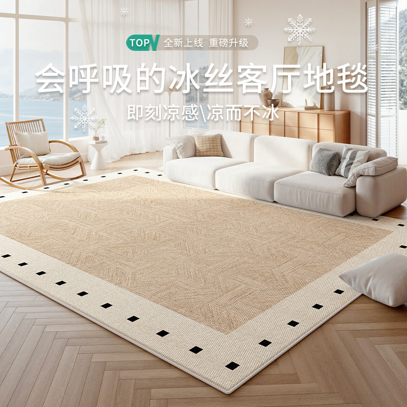 Mat carpet living room cream log style summer new arrival ice silk carpet bedroom simple waterproof mat floor mat