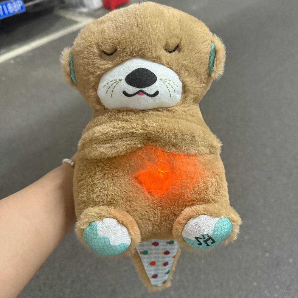 plush toy soothing music light-up sleep aid baby doll otter breathing bear plushie for infant sleep training
