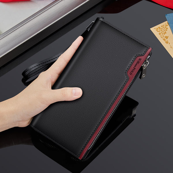 Emperor Paul Leather Men's Wallet Long First Layer Cowhide Multifunctional Wallet Cowhide Men's Card Bag Clutch