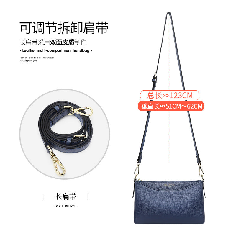 Crossbody bag women's 2025 new small bag, genuine leather women's bag, fashionable and simple large-capacity mother casual cowhide shoulder bag