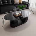 Italian style home light luxury oval tempered glass combination coffee table, high-end living room new modern minimalist coffee table