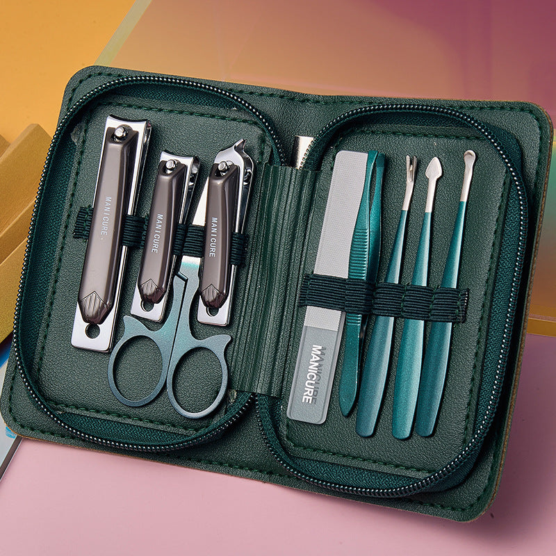 Portable stainless steel nail clipper set - angled edge nail clippers, grooming & beauty tools, nail nipper & scissors set