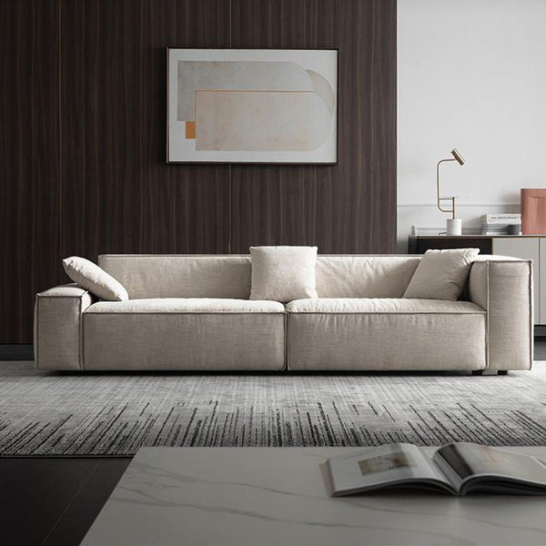 Modern simple small apartment living room fabric sofa Nordic three-person sofa Italian minimalist studio model room furniture