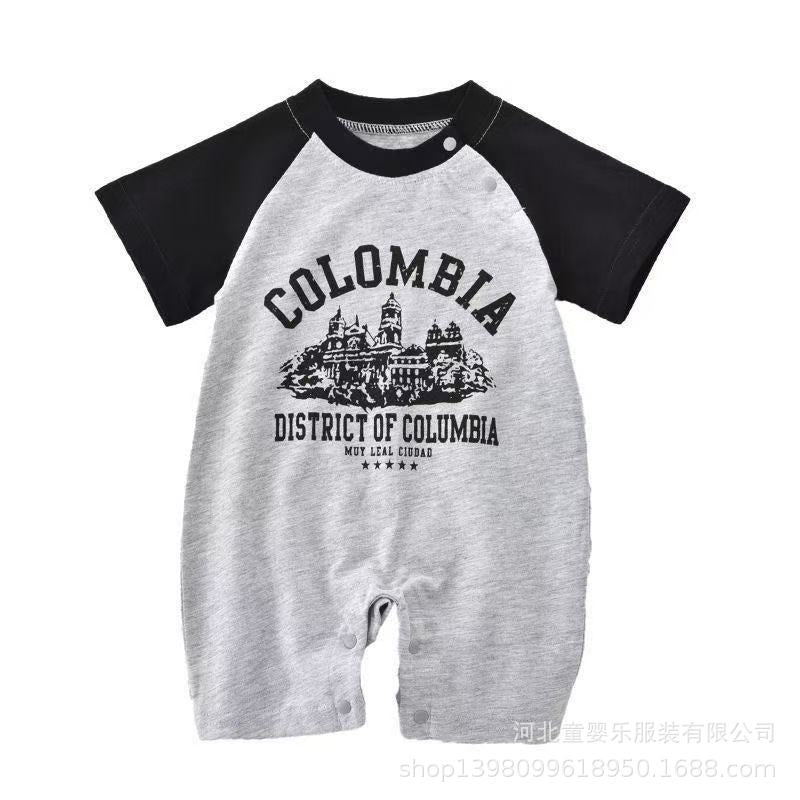 Summer short-sleeved khaki baby clothes baby onesie summer super cute and stylish full-month toddler bag butt clothes summer