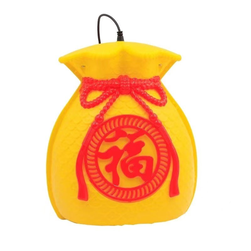 2023 new 3D three-dimensional lucky bag modeling light outdoor lighting tree light decorative light New Year's holiday atmosphere layout