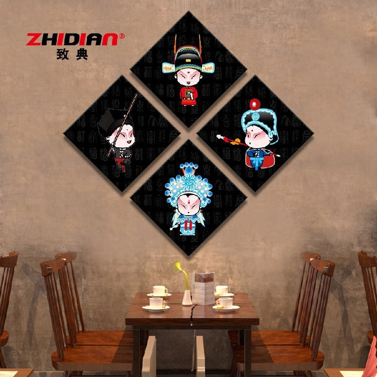 Hotel wall decoration paintings Peking Opera character murals Restaurant noodle shop wall creative catering Hot pot shop box hanging paintings