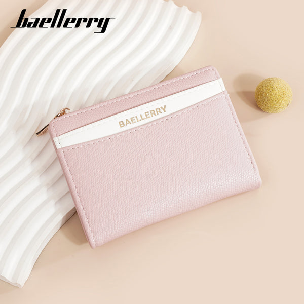 Women's wallet, warm color, multi-card position, large capacity, new short button zipper, change bag, card bag, wallet, female.