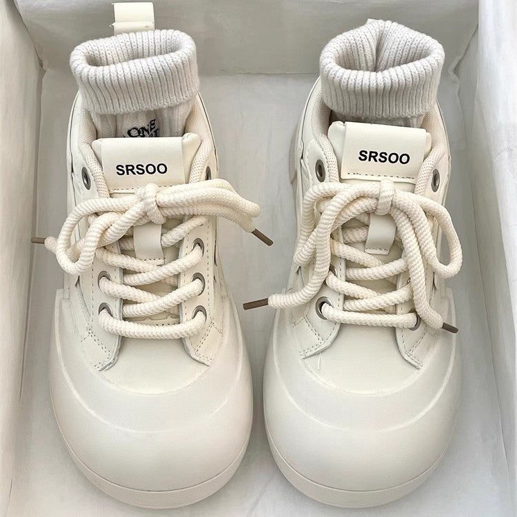 Best sellingthick sole shoes women 2026new arrivalfall and winterwhite shoes women's styleeasiest for matchcasual sneakersplatform shoes sports shoes