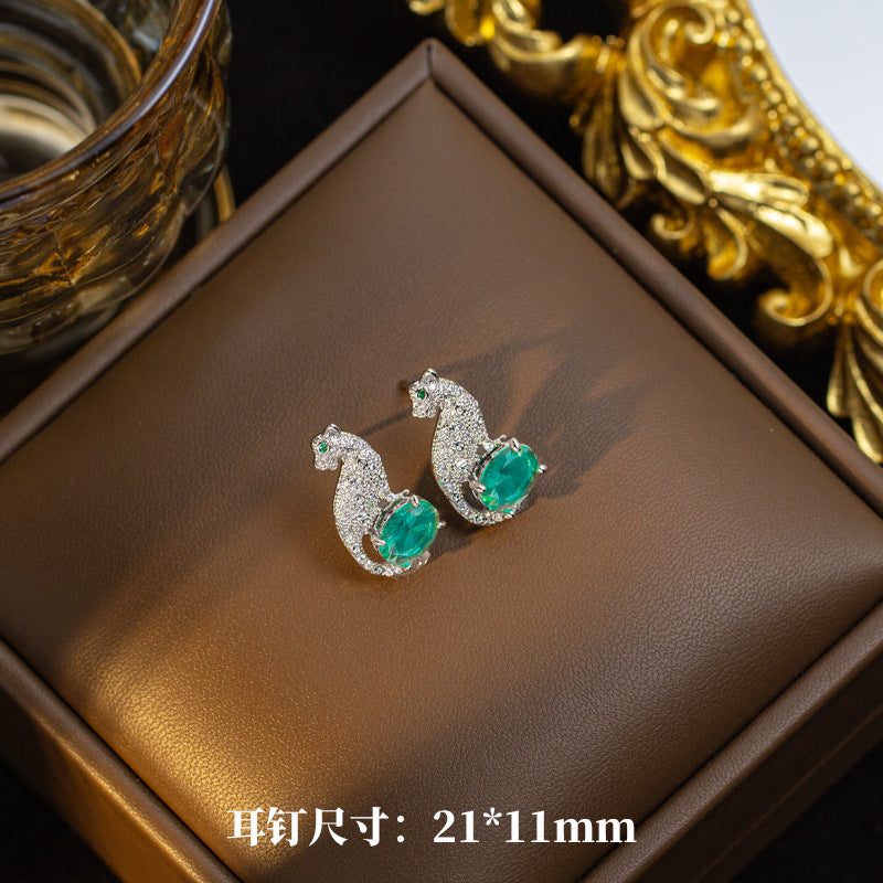 [set] cross-border fashion elegant light luxury full zirconium sweater chain exquisite copper micro-embedded earrings necklace jewelry combination