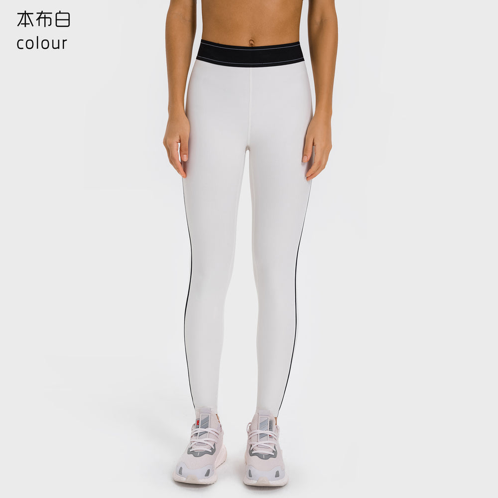 New color block elastic waistband workout leggings - high stretch, slim fit, figure-flattering yoga pants for women - dl347