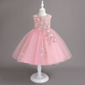 New arrival: export-quality wedding dress, children's formal gown, floral appliqué princess dress, little girl's piano recital dress, kids' dress