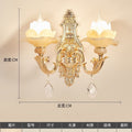 European crystal wall lamp - bedroom bedside, living room, hallway, aisle - single/double head candle decorative wall led sconce