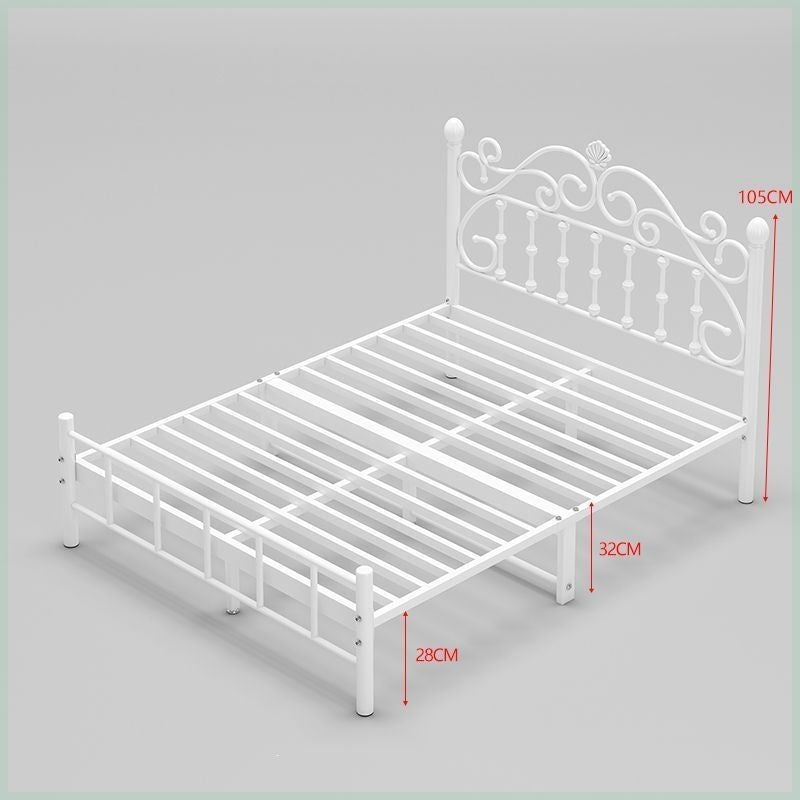 Wrought iron bed - thickened & reinforced, minimalist modern princess bed, trending online 1.8m, double bed, nordic single 1m, iron frame bed