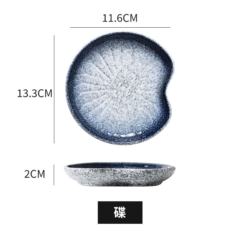 Japanese style dinner plate, dessert plate, cake plate, ceramic creative snack plate, tableware, bone plate, afternoon tea melon seed plate wholesale