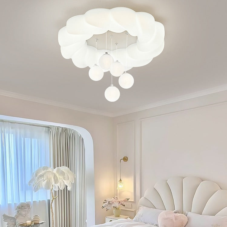 2025 New Cream Wind Modern Simple Cloud Bedroom Light Children's Room Master Bedroom Ceiling Light Zhongshan Lighting