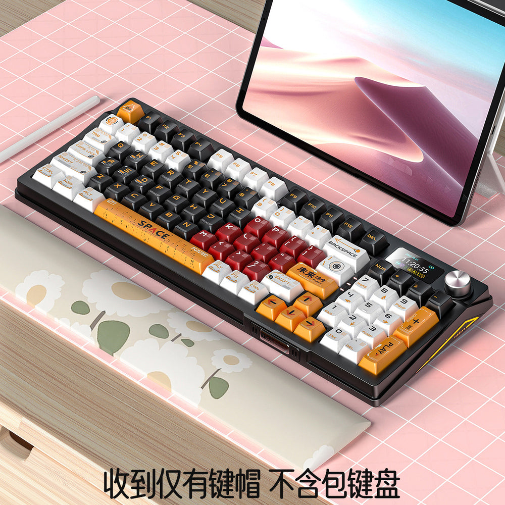 Silver carving customized keycaps original sublimation two-color injection molded keycaps neutral mechanical keyboard special pbt complete set