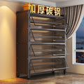 Steel shoe cabinet for home, entryway, and hallway - large capacity, floor-standing, dustproof, multi-functional storage shoe rack