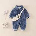 Baby fashion newborn outwear spring & fall clothes long sleeves denim one-piece clothes outwear