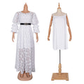 European and american  african robe plus size women's clothing african  cross-border foreign trade round neck lace dress