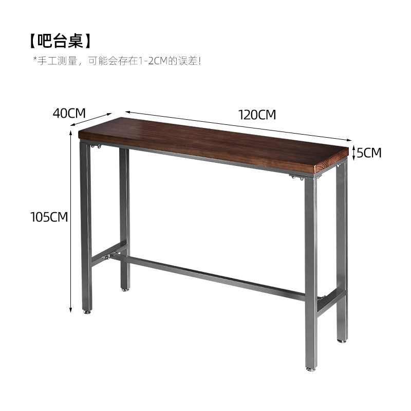 Bar table Solid wood against the wall Balcony Leisure wine Bar cafe Dessert milk tea shop Commercial high table and chair combination