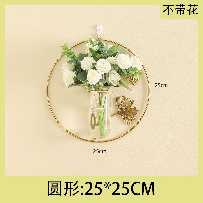 Vase green plant hydroponic flower stand wall hanging no punch florals flower arrangement container scandinavian iron art decoration creative wall hanging