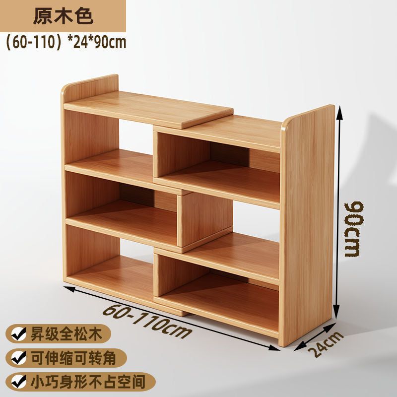 Solid wood bookshelf Desktop shelf Children's desk Storage rack Household desk Small bookcase Office storage cabinet