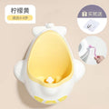 Airplane style urinal-yellow+hook+brush